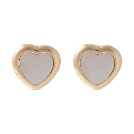 ROSE QUARTZ HEART STUD EARRINGS