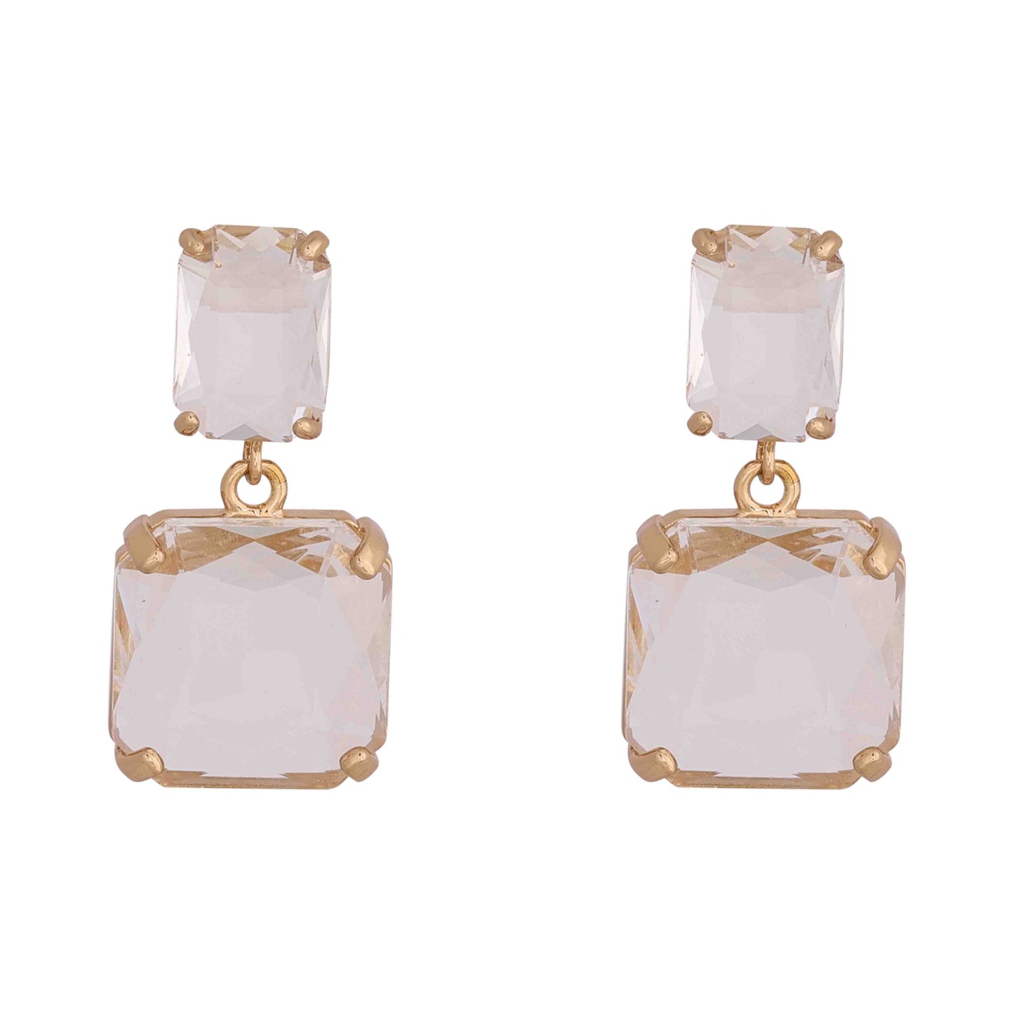 MERX - DOUBLE CRYSTAL SQUARE DROP EARRING