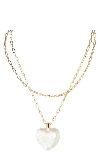 MERX - GLASS HEART CHAIN NECKLACE