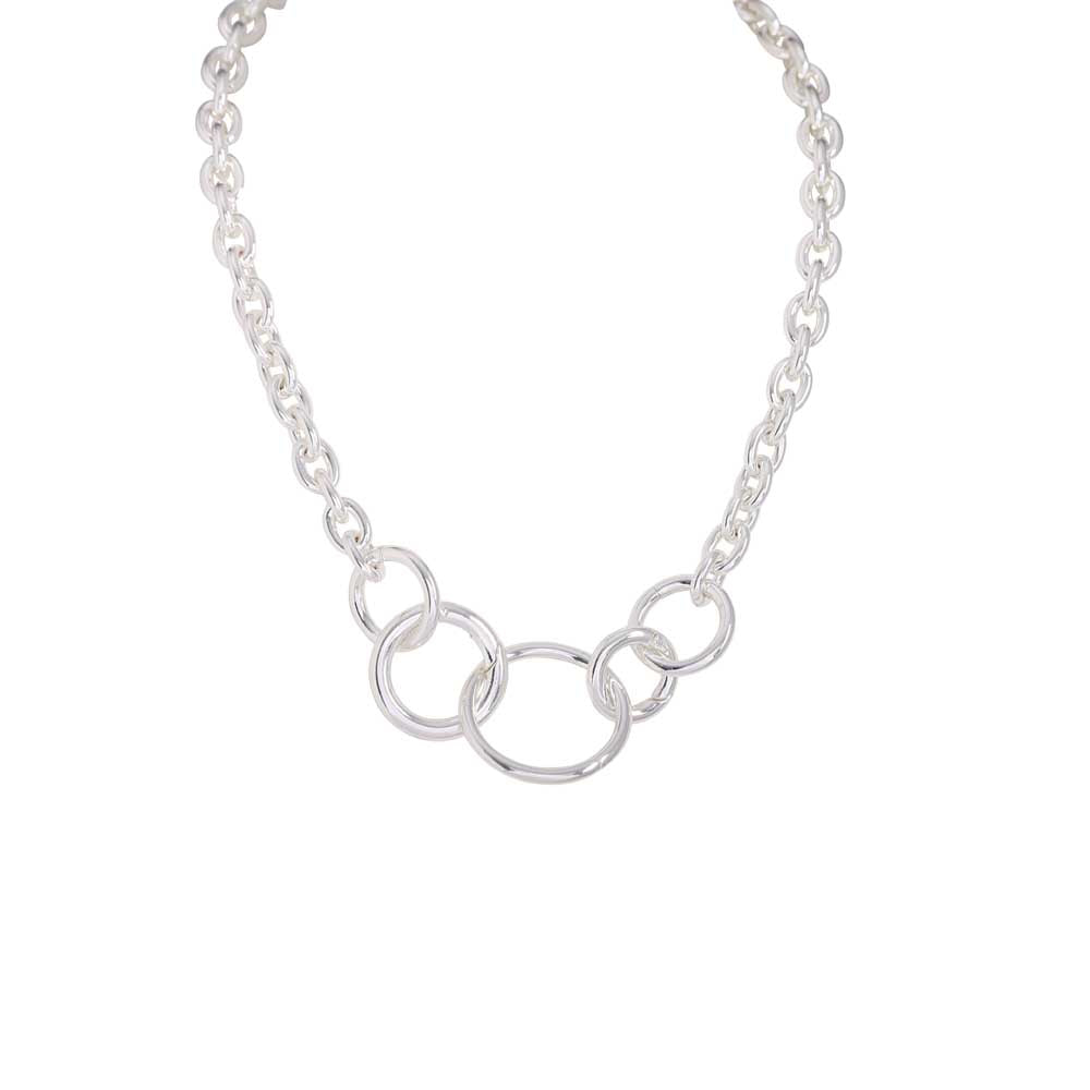 MERX - LINKS & RINGS NECKLACE SILVER