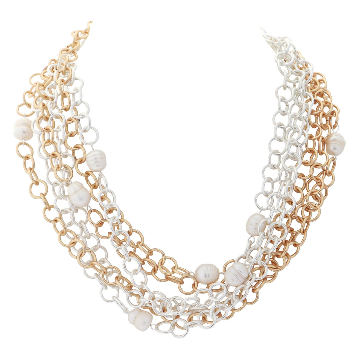 Chain Necklace Matt W/pearls - Suttles & Seawinds