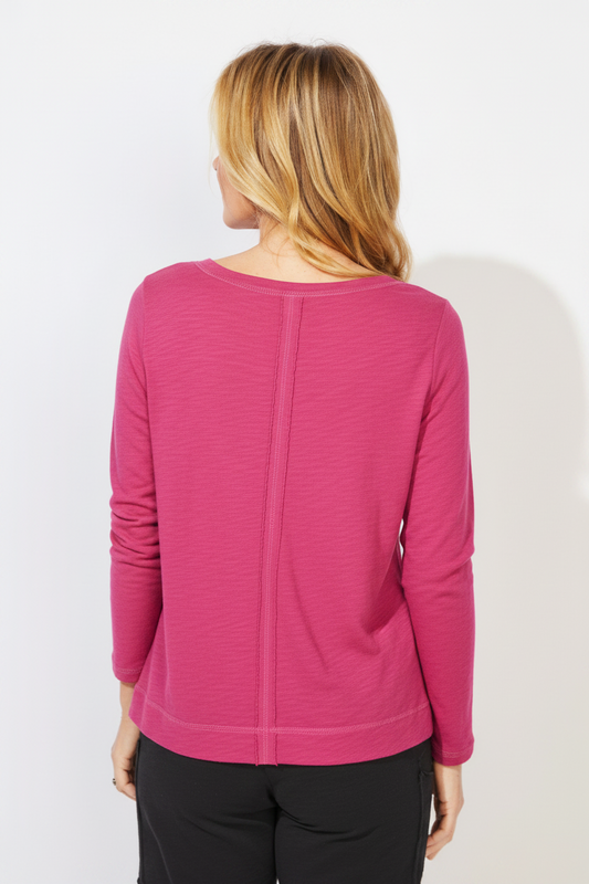 Textured cotton long-sleeve tee detail