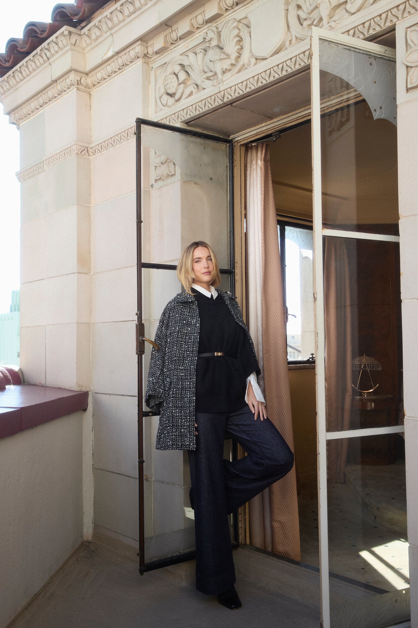 Tweed Poncho Jacket