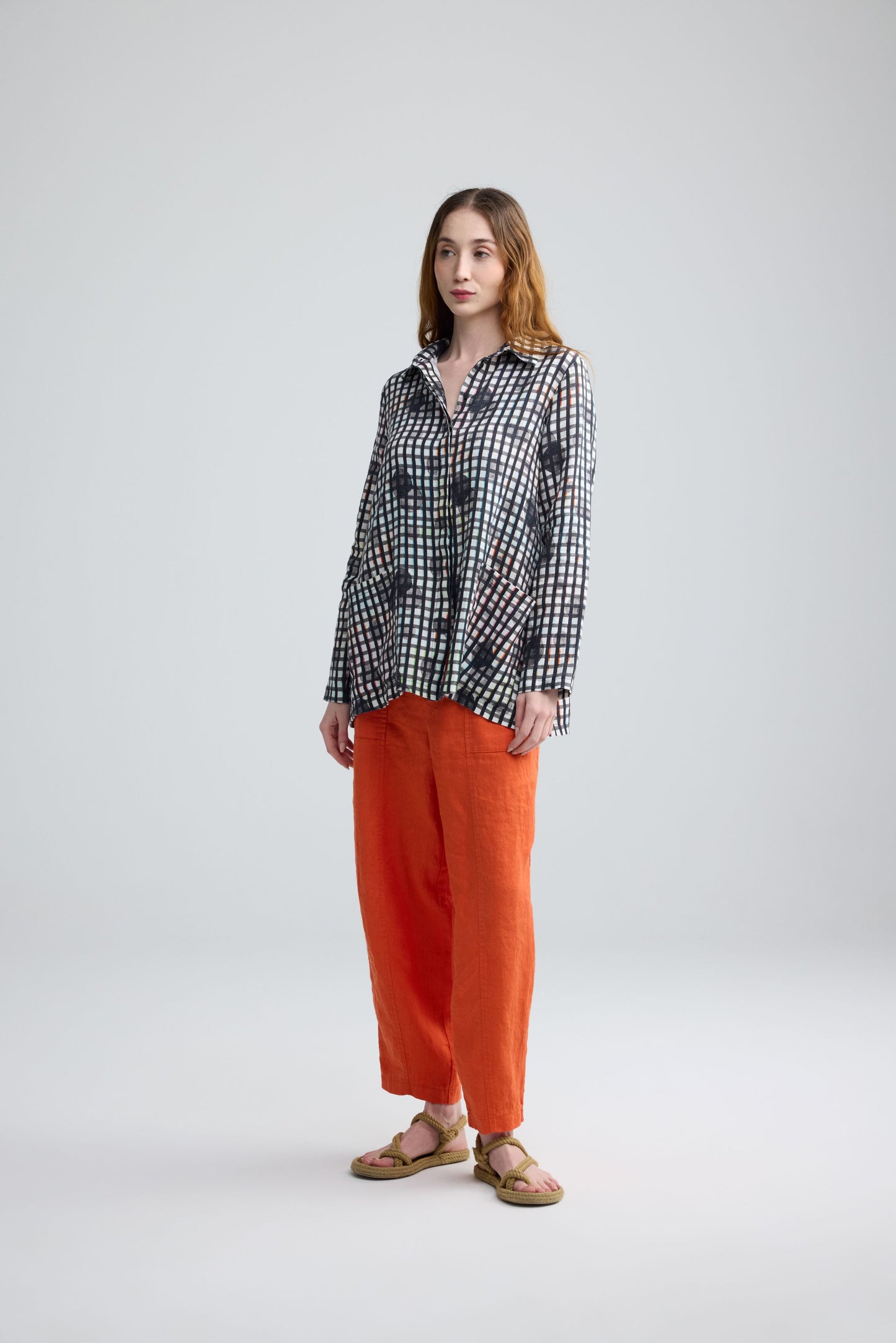 TRACE LINEN PRINT JACKET