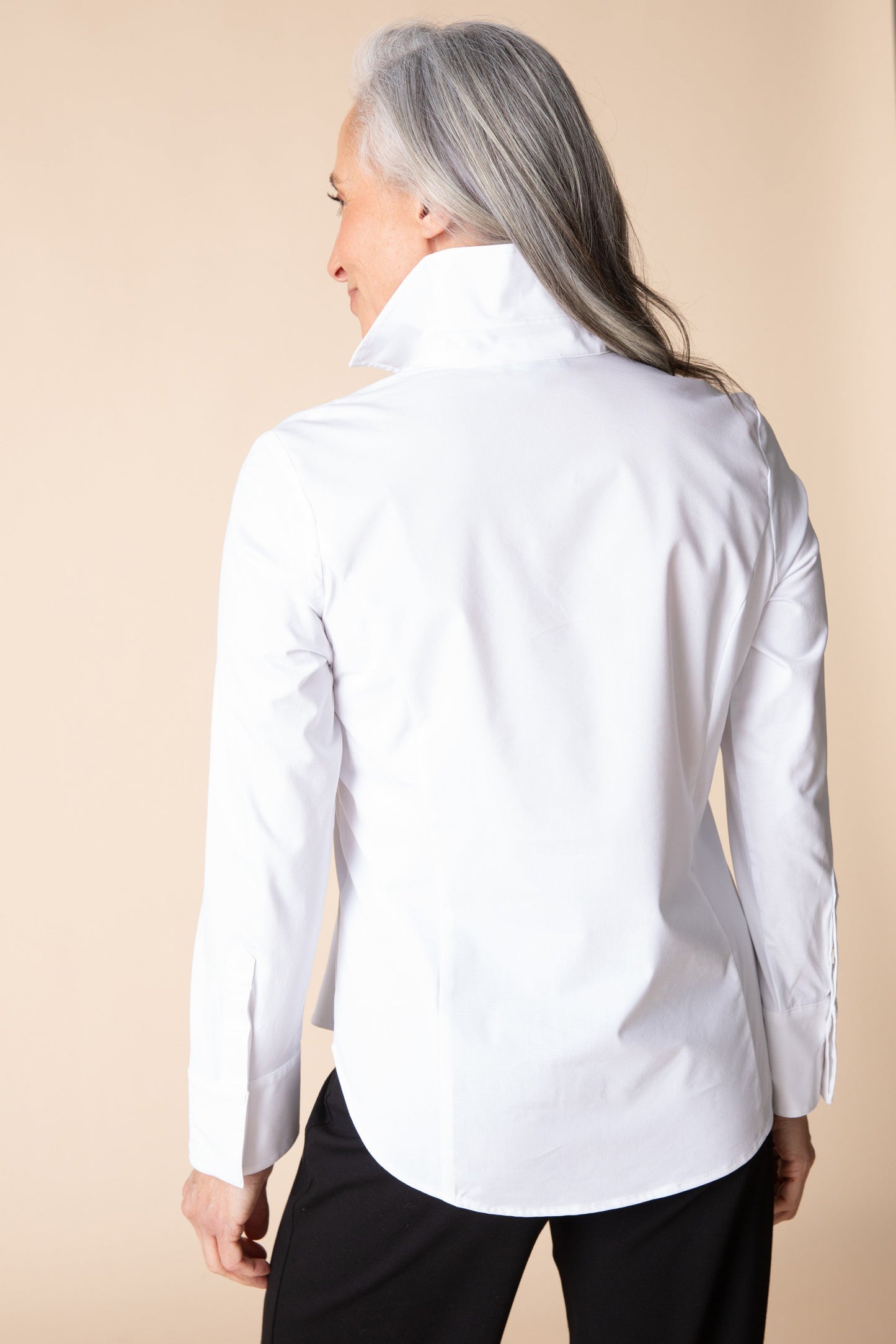 HABITAT Hidden Placket Knit Mix Shirt in White