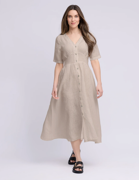 Short Sleeve Linen Dress