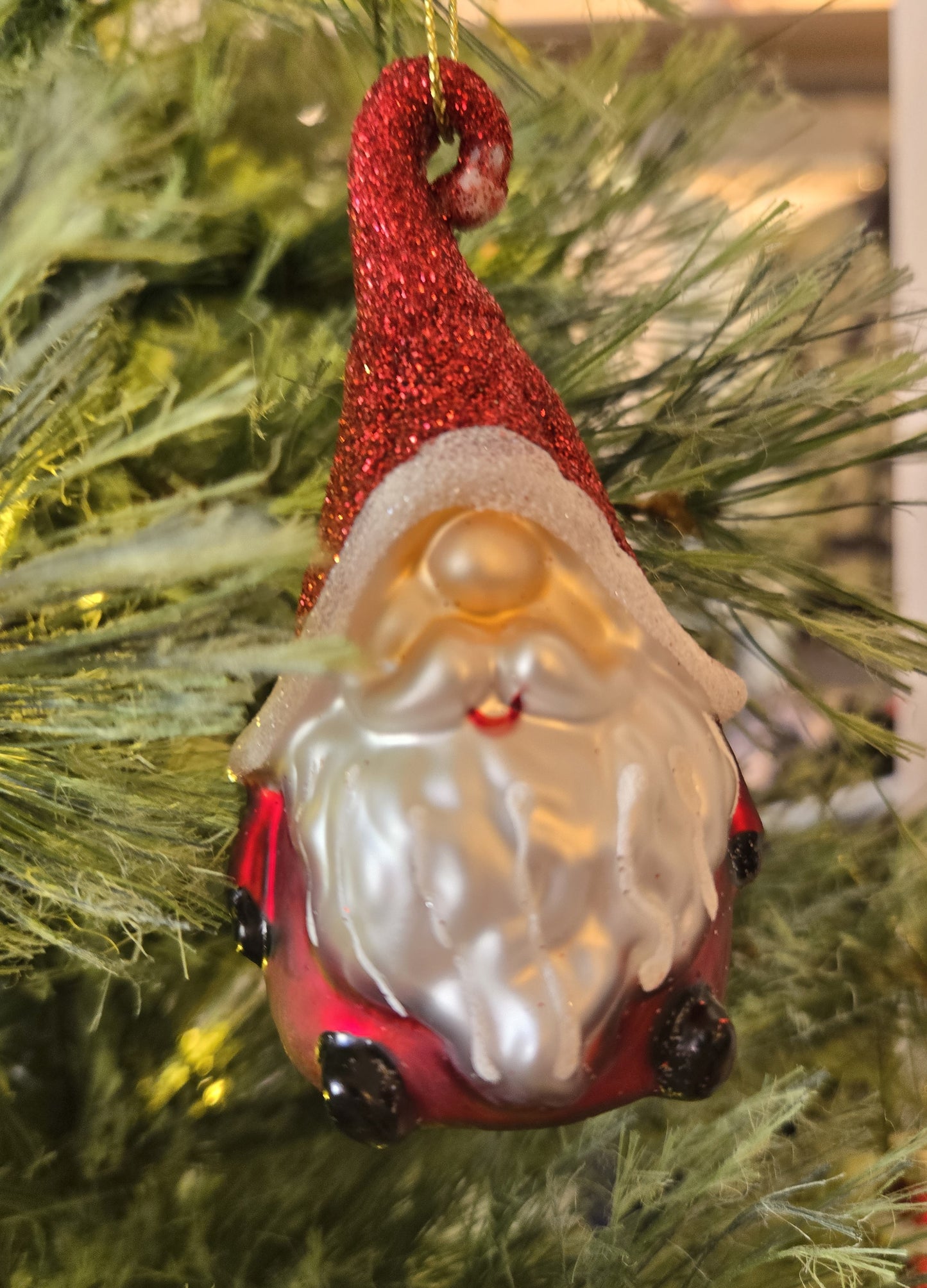 ADV - GLASS SANTA ORNAMENT