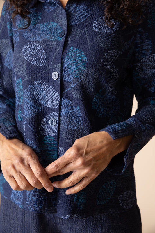 Shirt Jacket in Navy Print