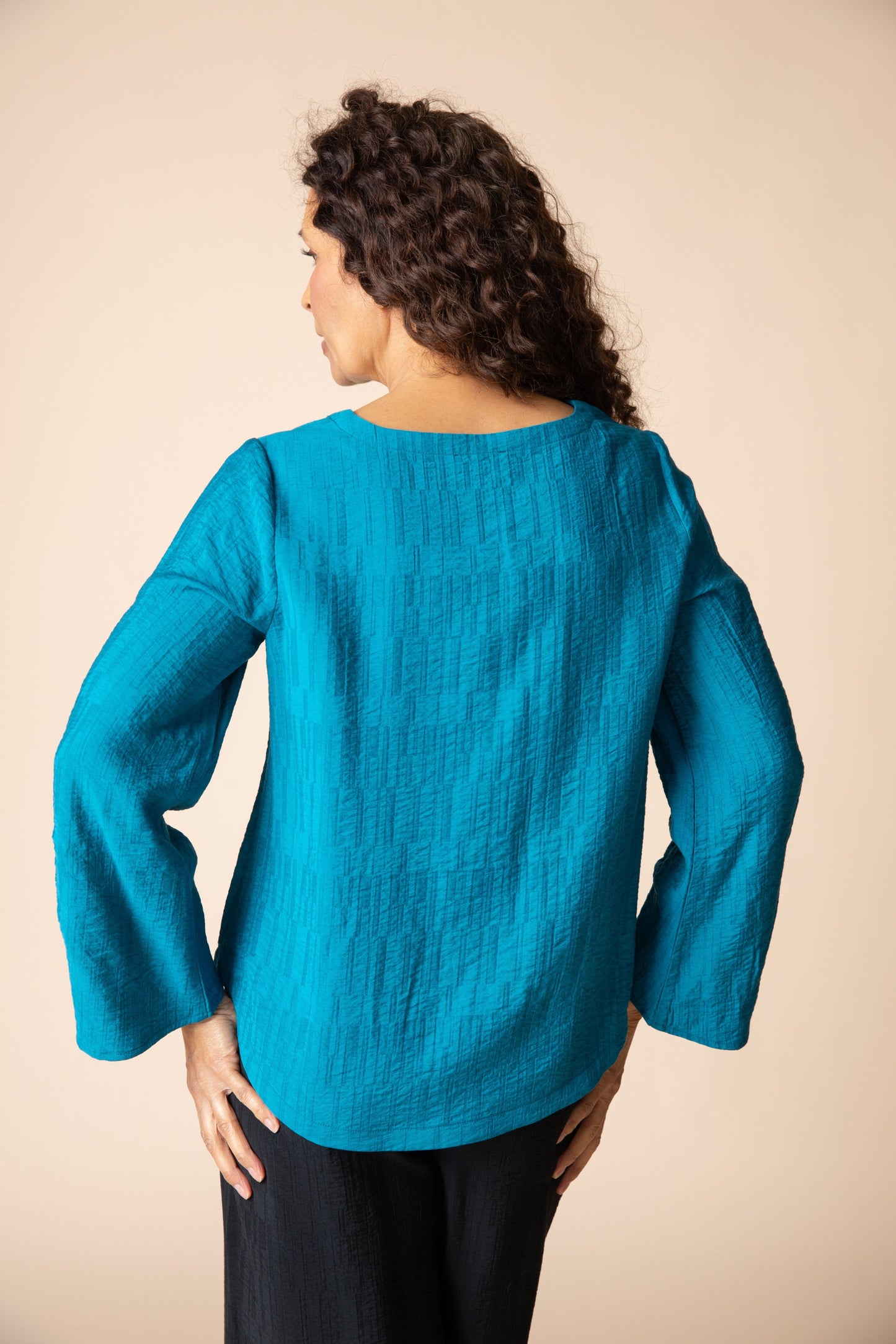 HABITAT Pleat Pullover 3/4 Slv in Teal