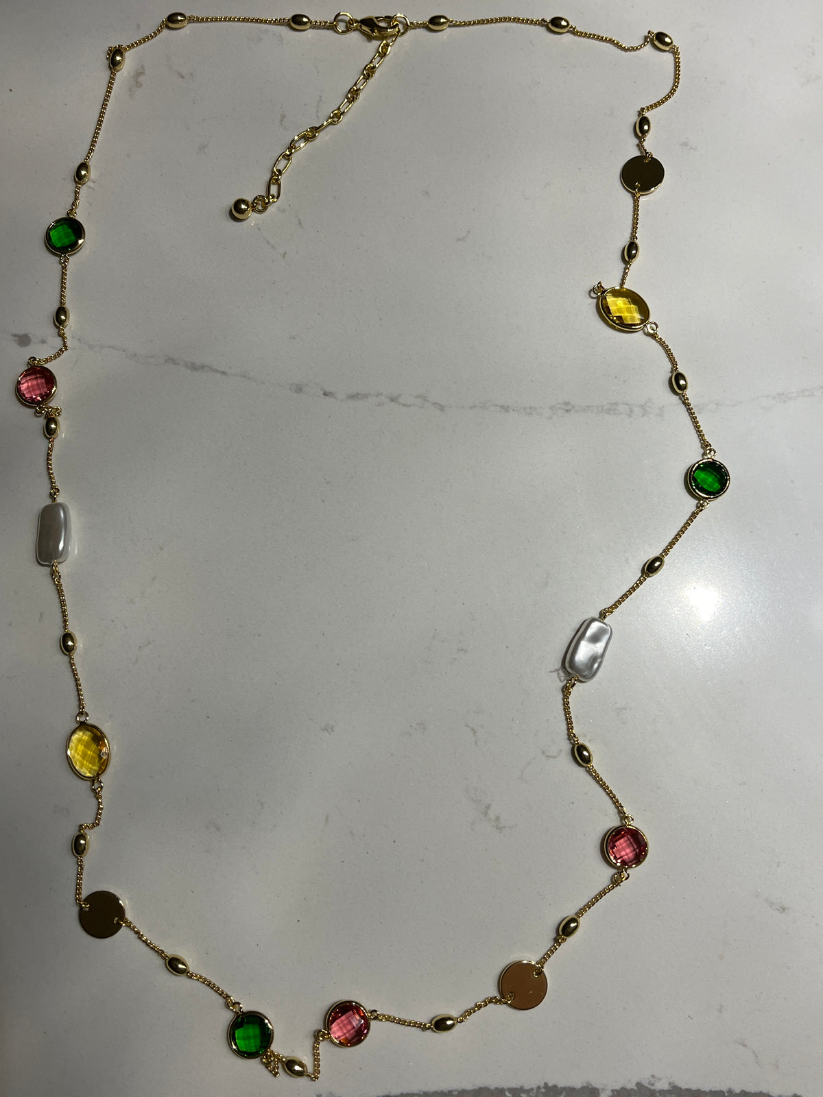 Sofistica Chain With Coloured glass stones & Glass Pearls