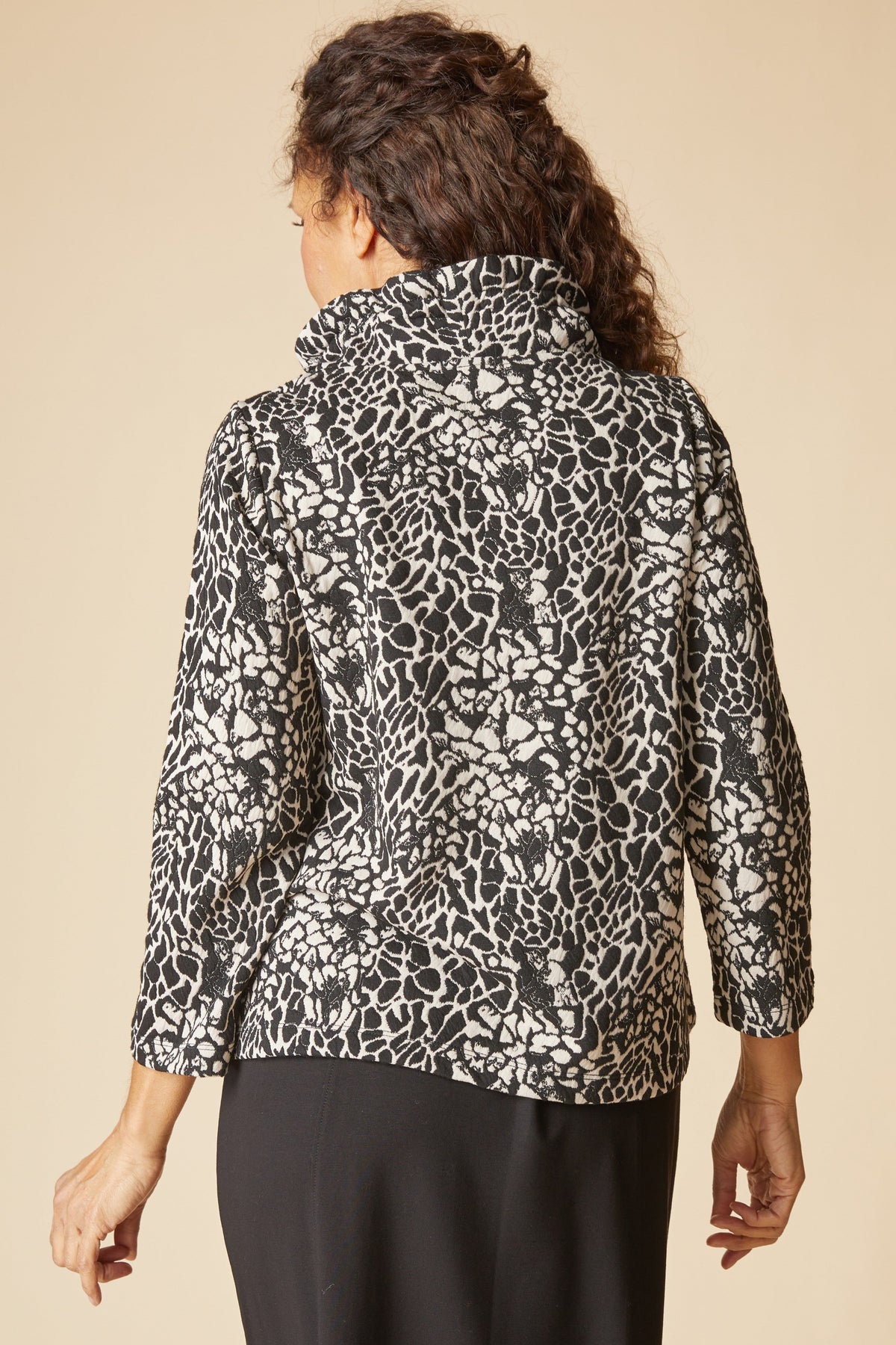 Cowl Pullover in Dove Print