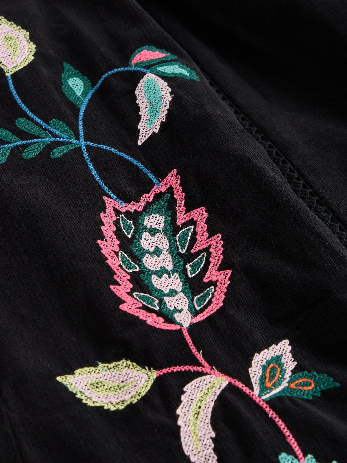 Wren Embroidered Cord Skirt