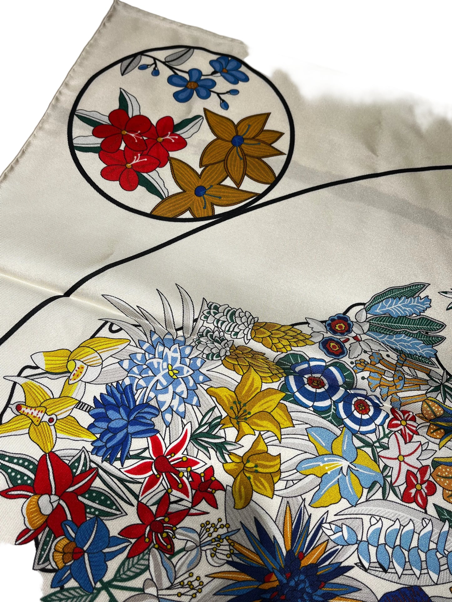 Extra Large Silk Square Kahlo Floral