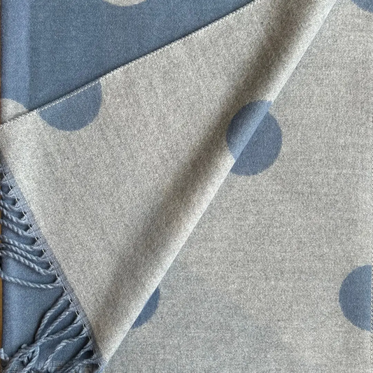 Blue Polka Dot Scarf