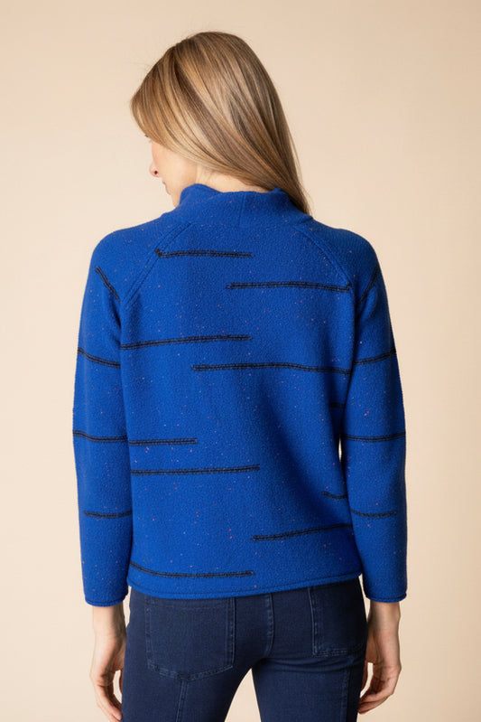 Funnel Neck Pullover in White
