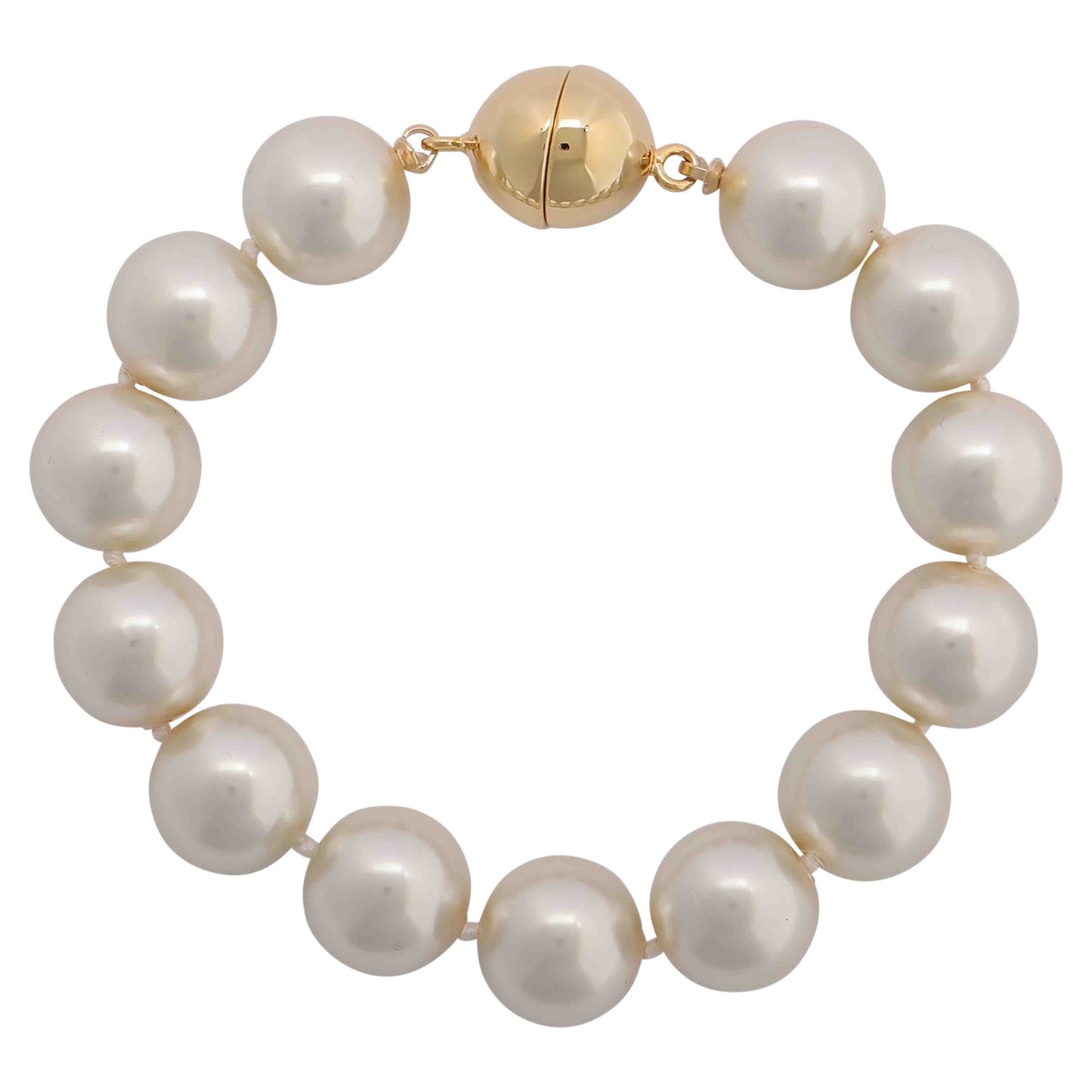 MERX- WHITE PEARL & GOLD BEAD BRACELET