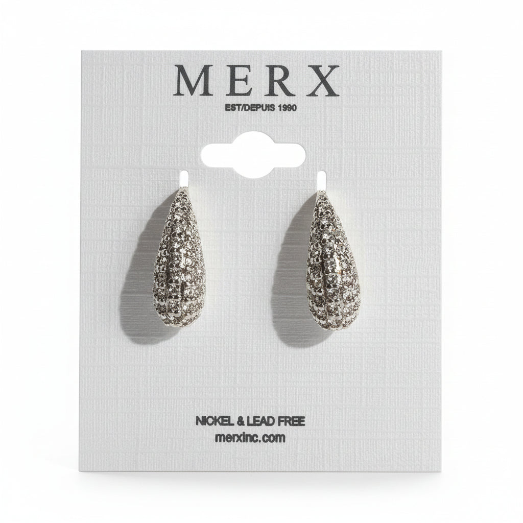 Crystal encrusted Drop Earrings