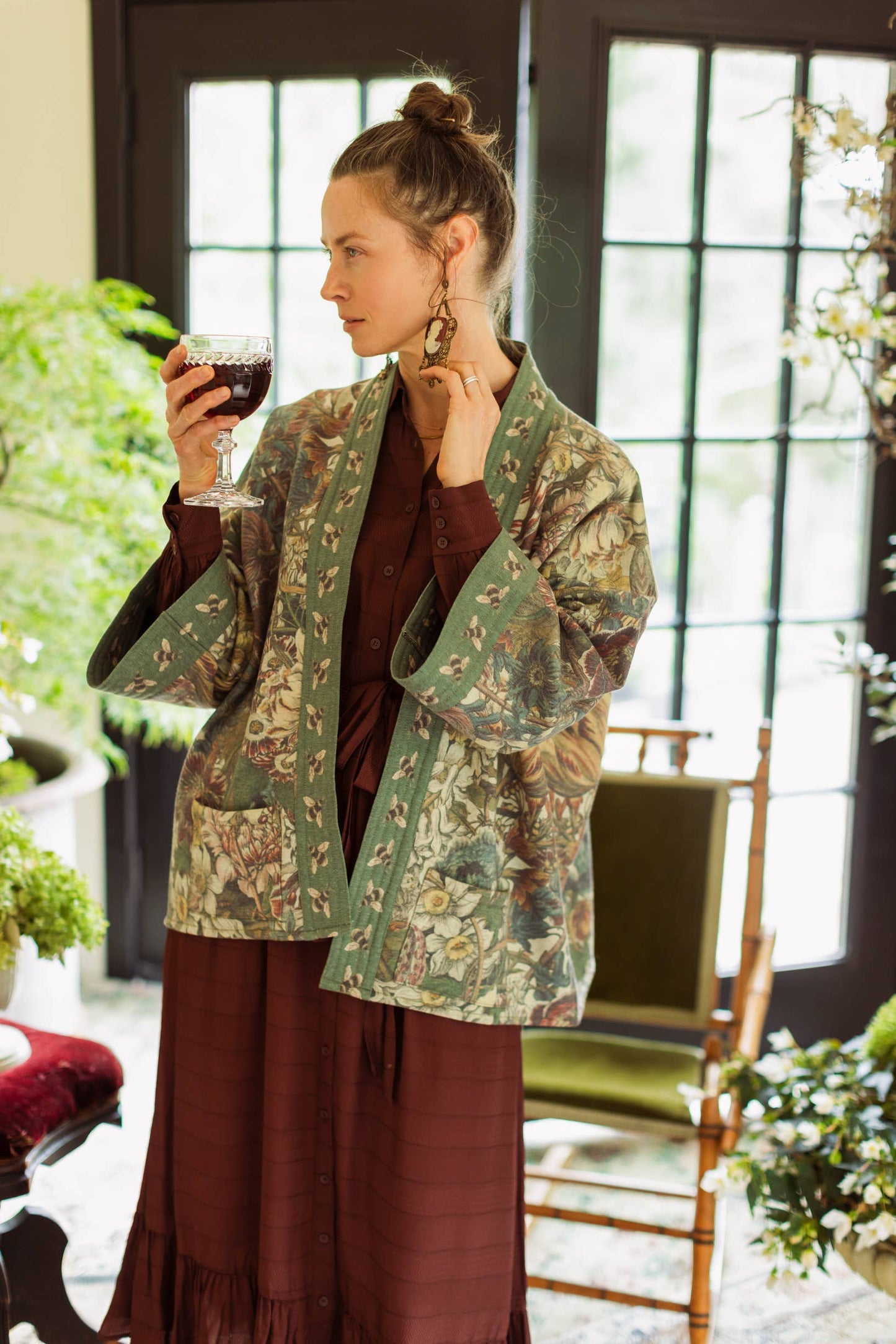 Love Grows Wild Fleece Cottage Cardigan Kimono Jacket - Suttles & Seawinds