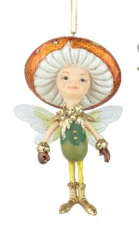 Fantasy Pine Cone and Mushroom Characters Ornament