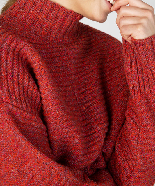 Iris Funnel Neck Sweater Sunset
