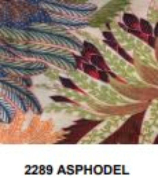 Close-up of a fabric with a floral pattern, color code 2289 ASPHODEL.