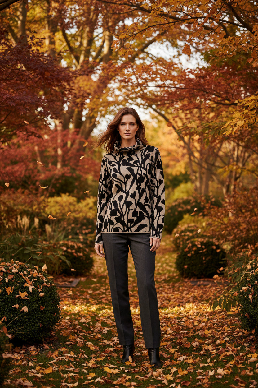 Nanna Mock Neck Jacquard