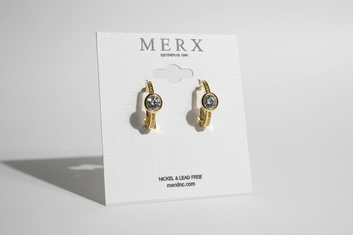 Small Crystal Hoop Earring, One Stone