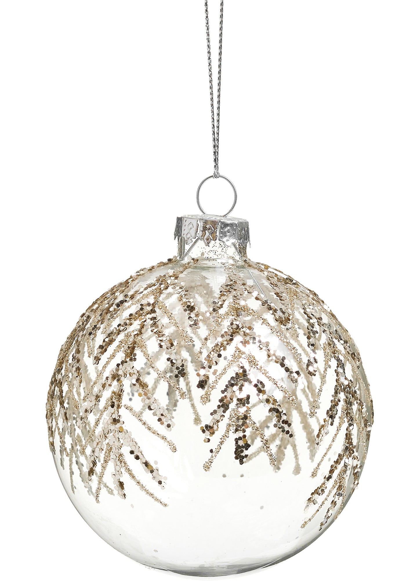 ADV - GLASS BALL W/MINI LEAVES