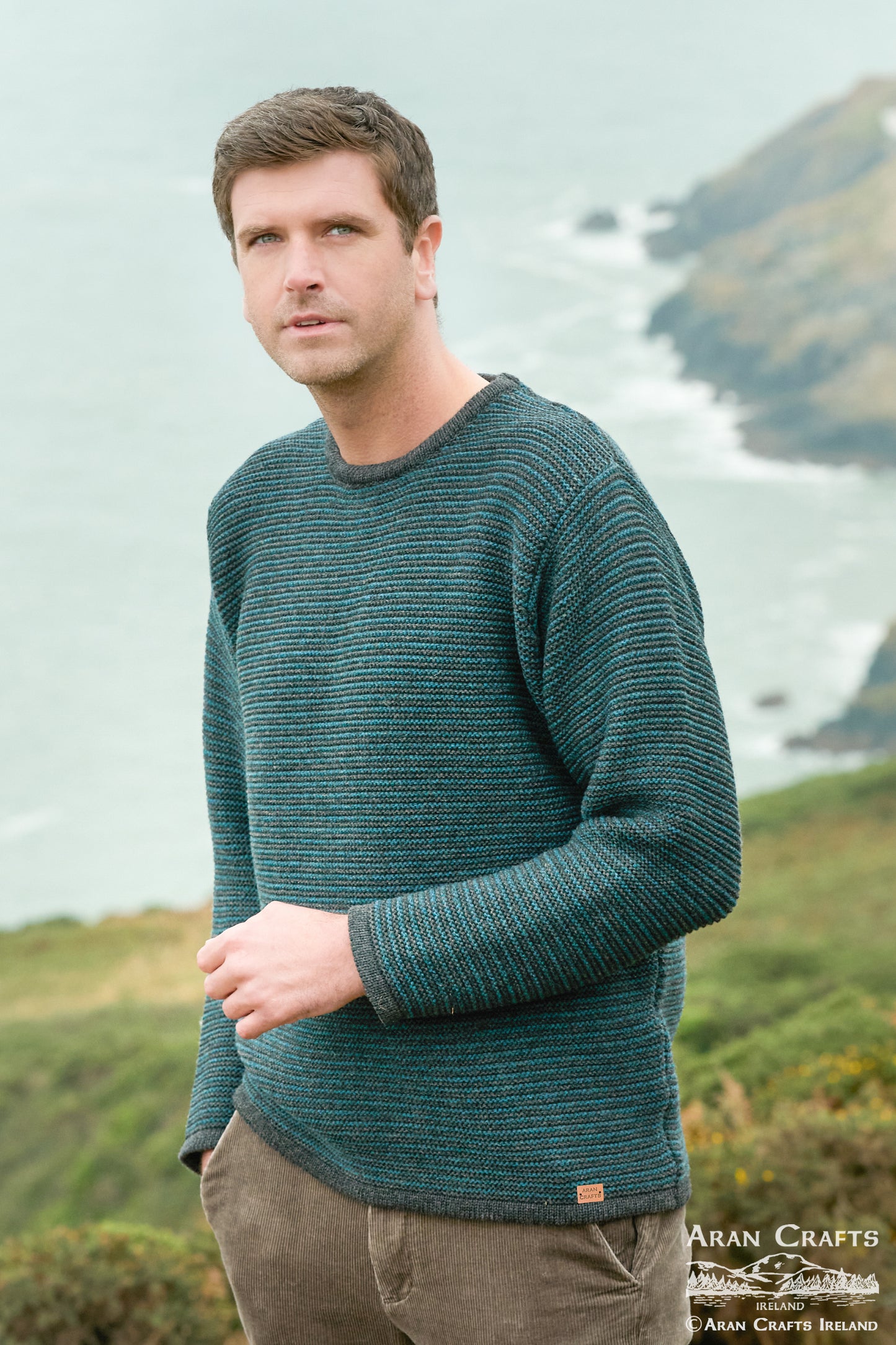 ARAN CRAFTS - CREW NECK MENS SWEATER