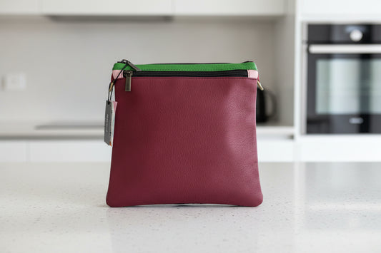 Maroon handbag side 2