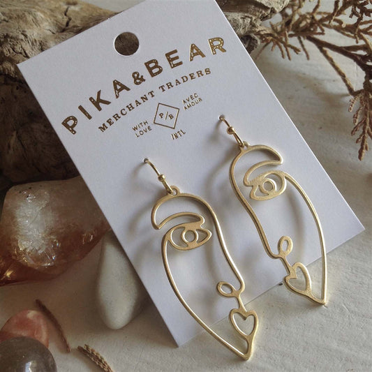 PIKA AND BEAR - GILOT ABSTRACT FACE EARRINGS