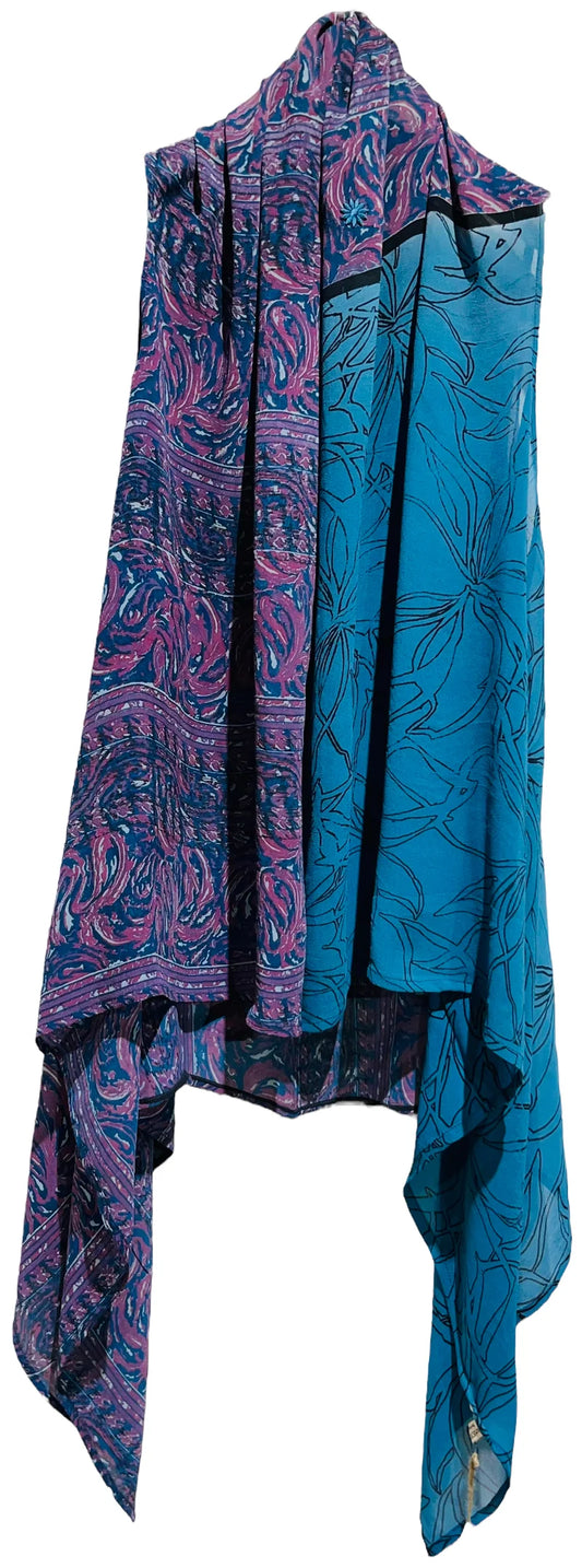 Purple and blue silk vest