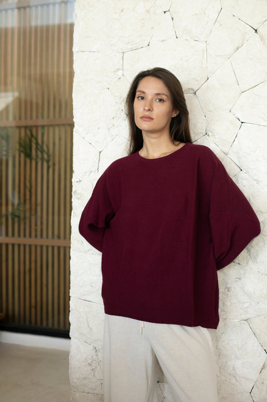Sara Easy Rib Crew Sweater
