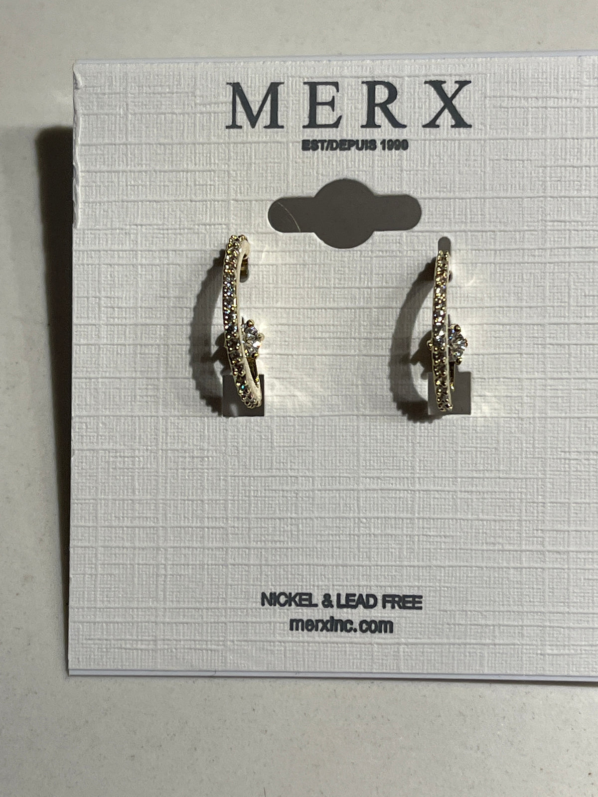 Perla collection Earrings with crystal encrusted hoop