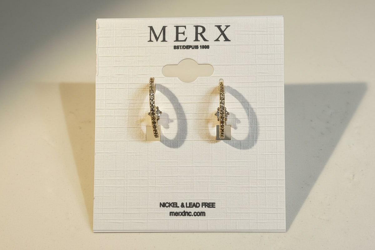 Perla collection Earrings with crystal encrusted hoop