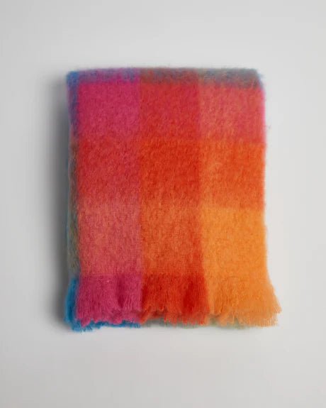 FOXFORD - COLOUR BLOCK MOHAIR THROW