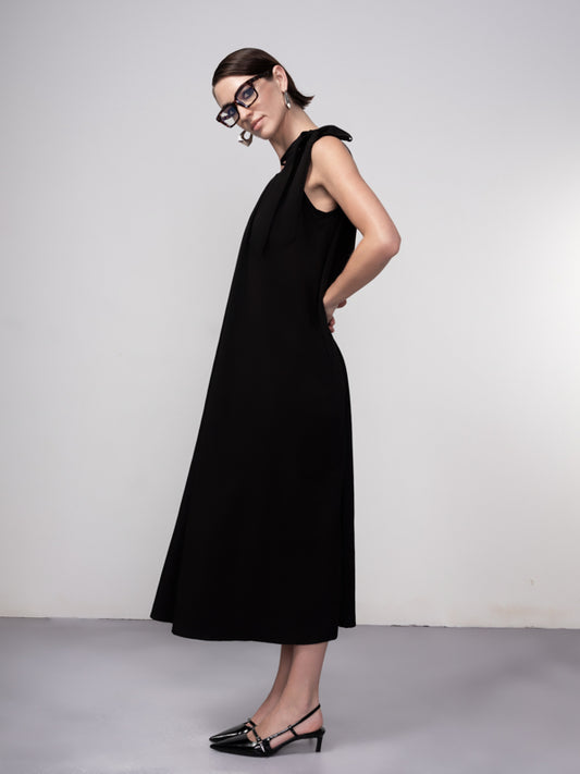 TIE SHOULDER LOOSE FIT DRESS