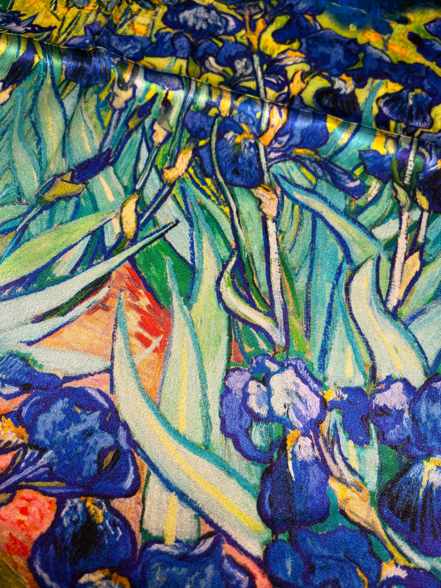 Irises Silk Neckerchief Scarf