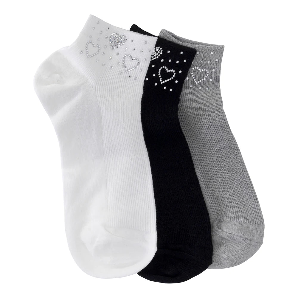LIM LIM -SHORT HEART PEARL EMBELLISHED SOCKS