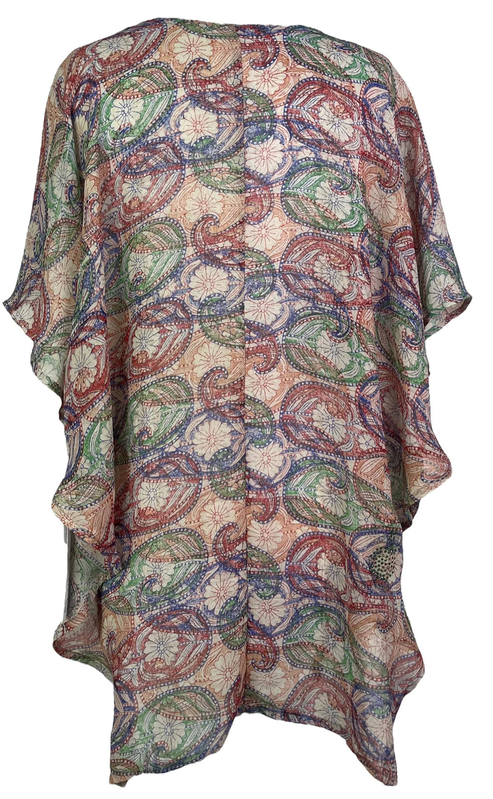 Spiral Graph Flower Silk Waterfall Top
