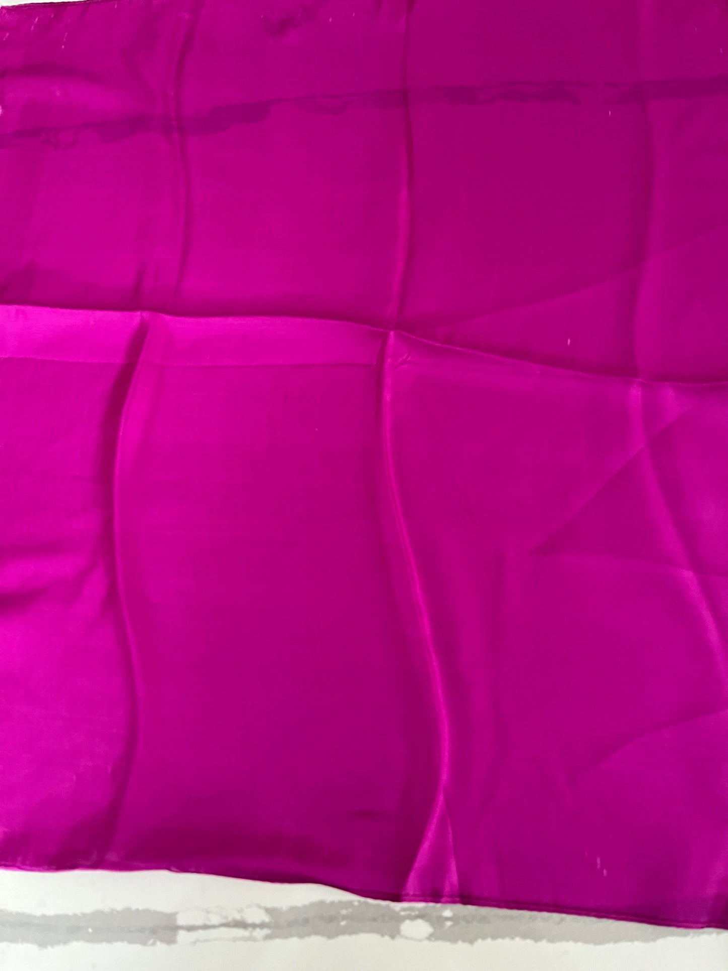 T & E - SOLID FUSCHIA MULBERRY SILK SCARF