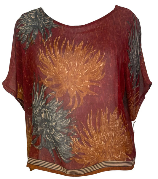 Blossom Pure Silk Boxy Top