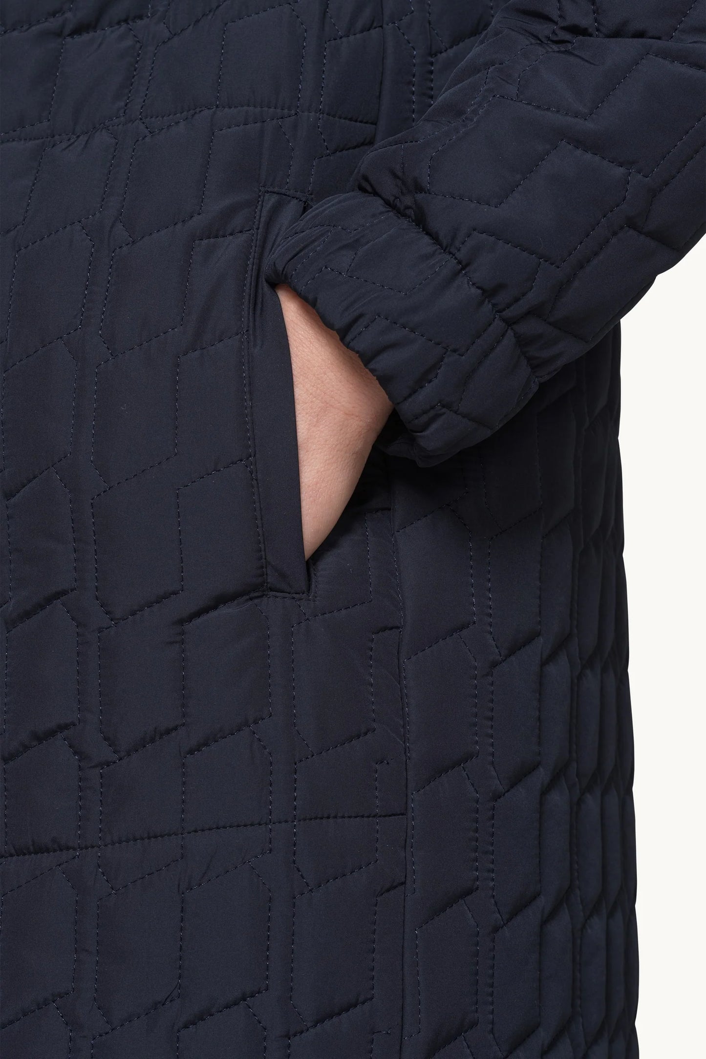LINE01 long quilted jacket
