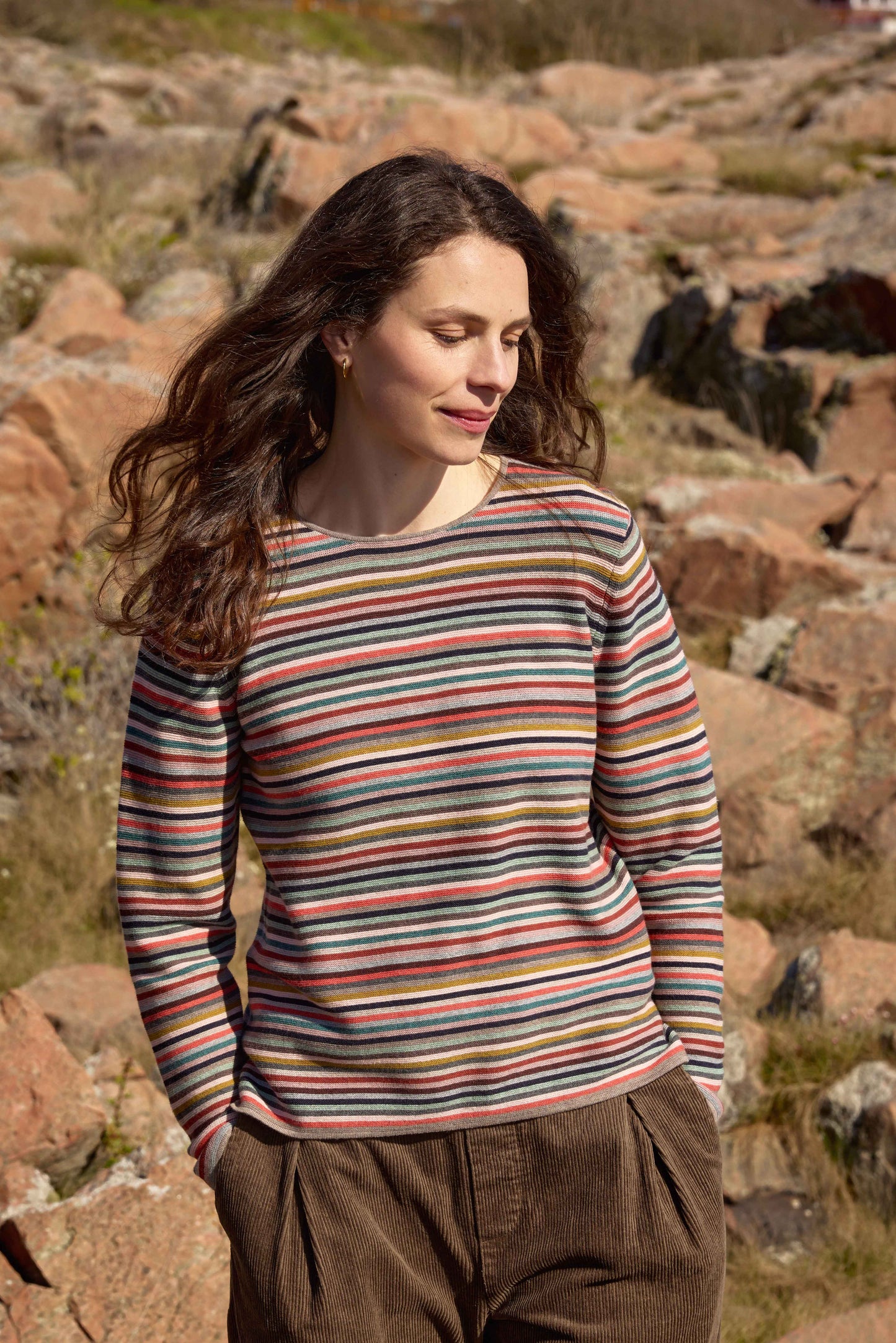 Moment - Striped Round Neck Sweater