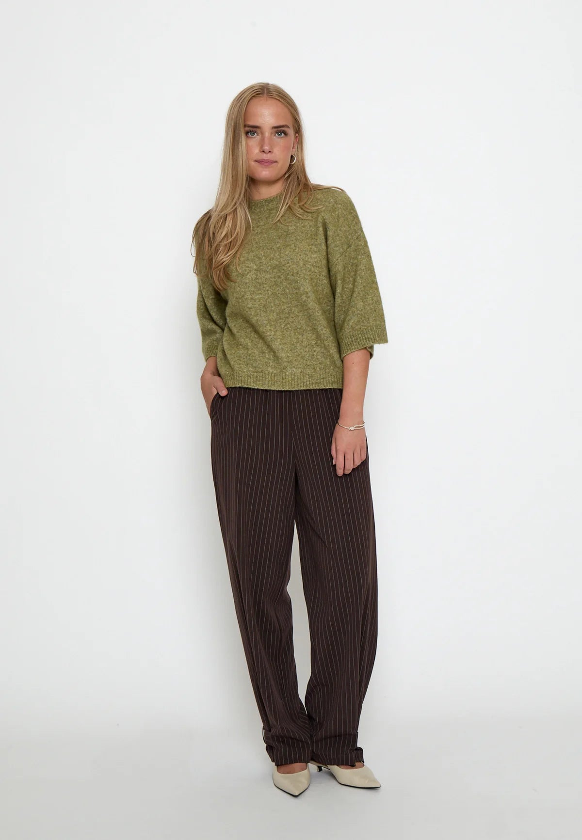 Minus Cheryl Knit Pullover Fir Green Melange - Alternate 2
