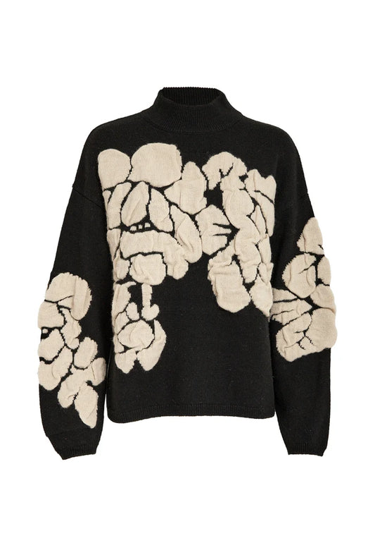 Minus Isobel Wool Blend Knit Pullover Black - Side