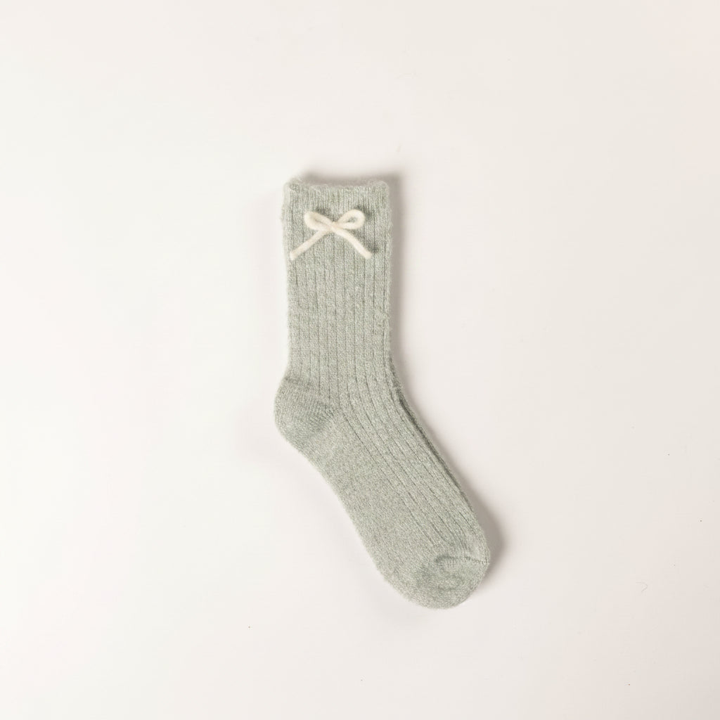 Plush Bow Detailed Socks