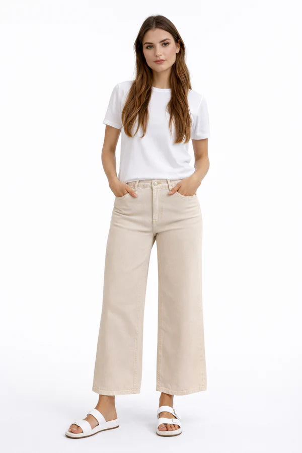 Premium Coloured Straight Leg Denim in Sand Wash - Suttles & Seawinds