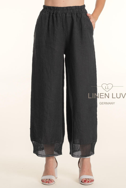 French Linen Hem Detailing Pant - Suttles & Seawinds
