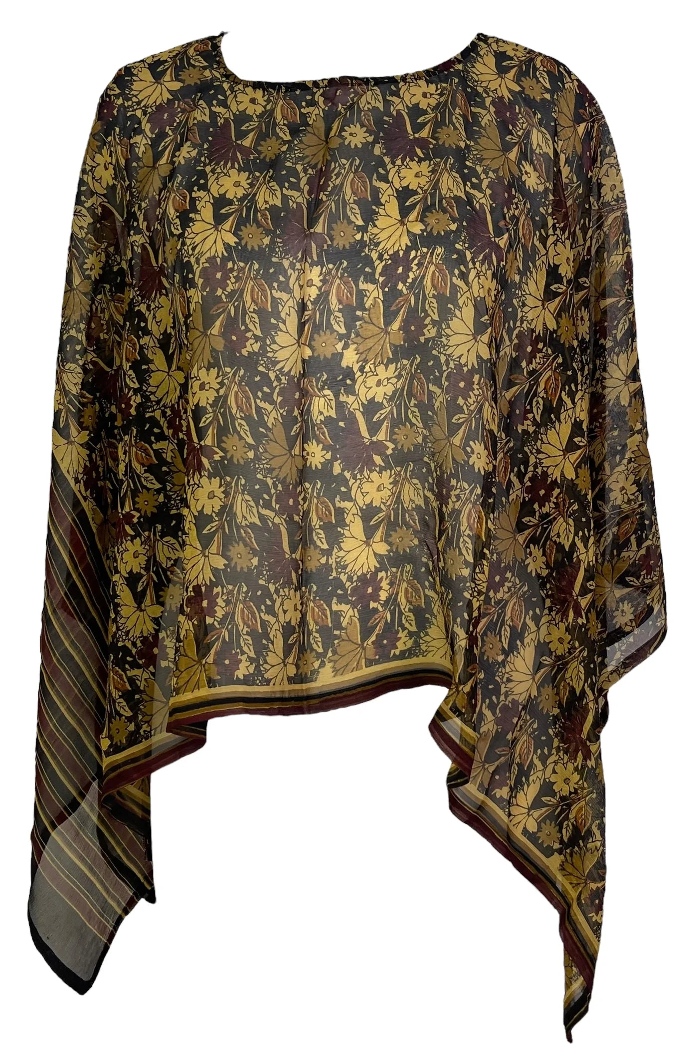 SHEER SILK CAPELET PONCHO